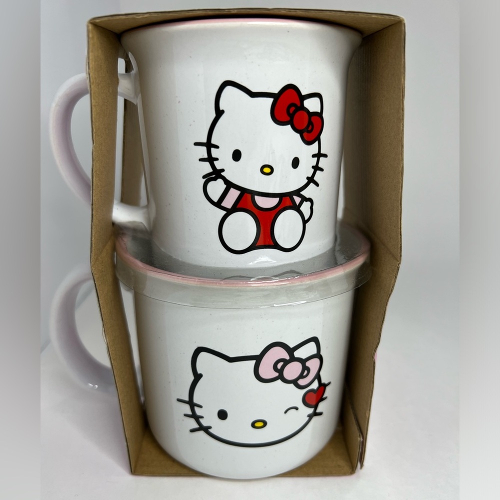 Hello Kitty Big & Little 2 pc Ceramic Mug Set Sanrio